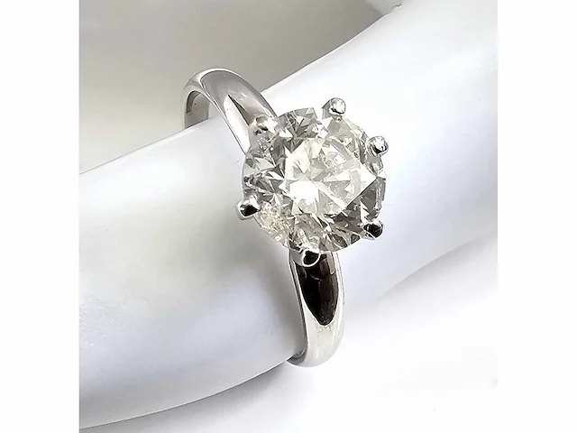 14 krt. wit gouden ring met diamant 1,52 crt. naturel - afbeelding 4 van  8