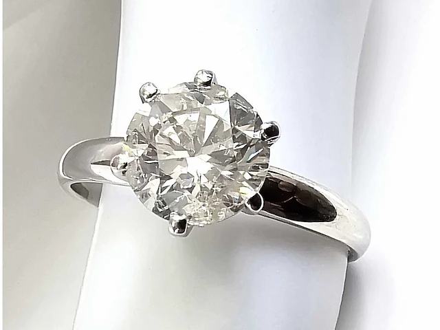 14 krt. wit gouden ring met diamant 1,52 crt. naturel - afbeelding 5 van  8
