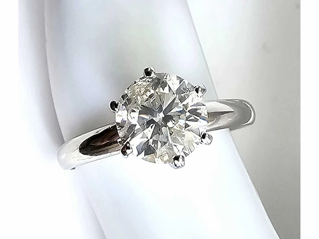 14 krt. wit gouden ring met diamant 1,52 crt. naturel - afbeelding 6 van  8