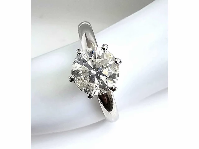 14 krt. wit gouden ring met diamant 1,52 crt. naturel - afbeelding 3 van  4