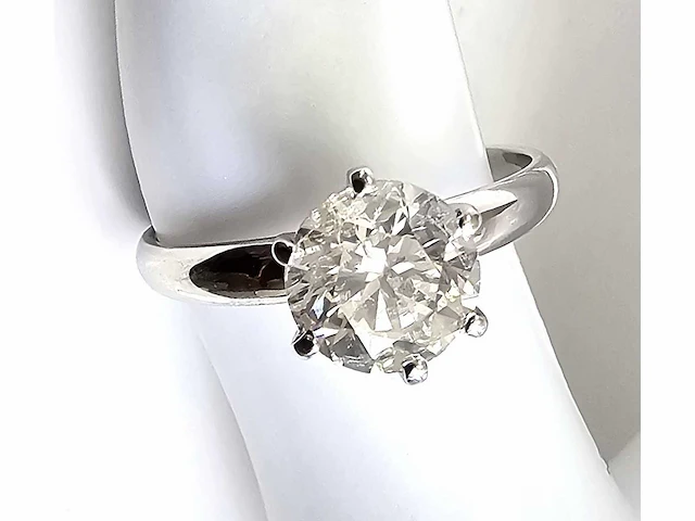 14 krt. wit gouden ring met diamant 1,52 crt. naturel - afbeelding 7 van  8