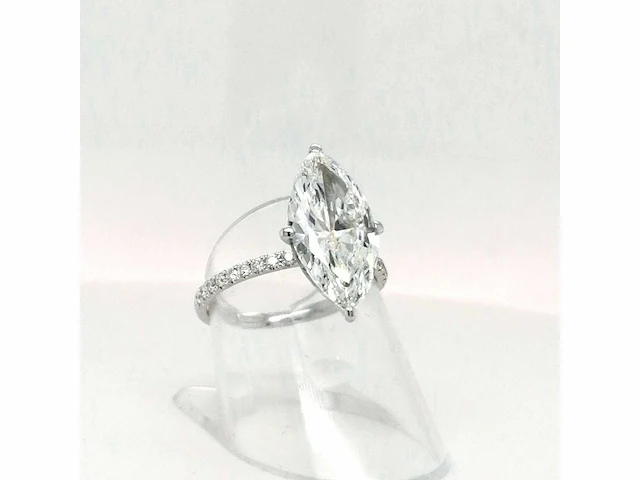 14 krt. wit gouden ring met diamant 2,08 crt. - afbeelding 2 van  11