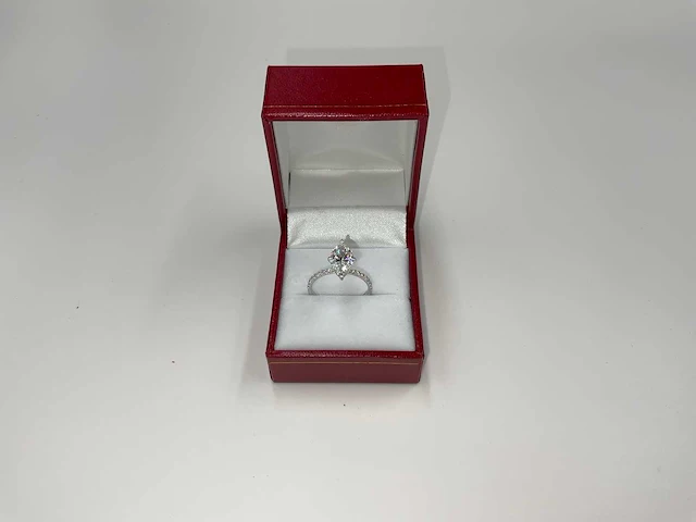 14 krt. wit gouden ring met diamant 2,08 crt. - afbeelding 3 van  11