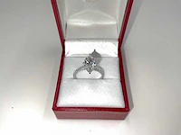 14 krt. wit gouden ring met diamant 2,08 crt. - afbeelding 1 van  11