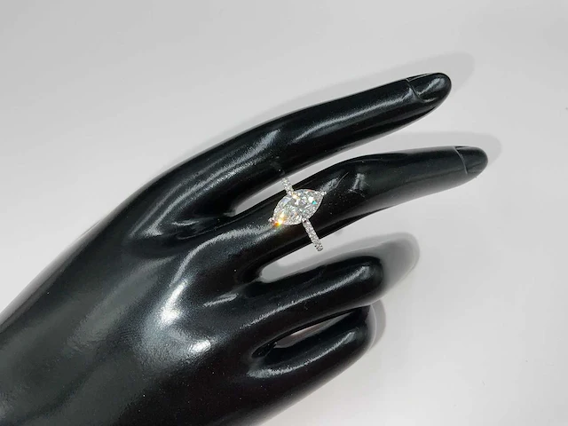 14 krt. wit gouden ring met diamant 2,08 crt. - afbeelding 6 van  11