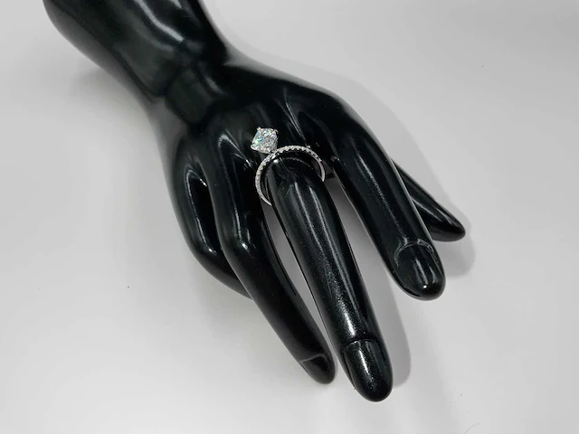 14 krt. wit gouden ring met diamant 2,08 crt. - afbeelding 8 van  11