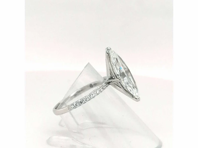 14 krt. wit gouden ring met diamant 2,08 crt. - afbeelding 10 van  11