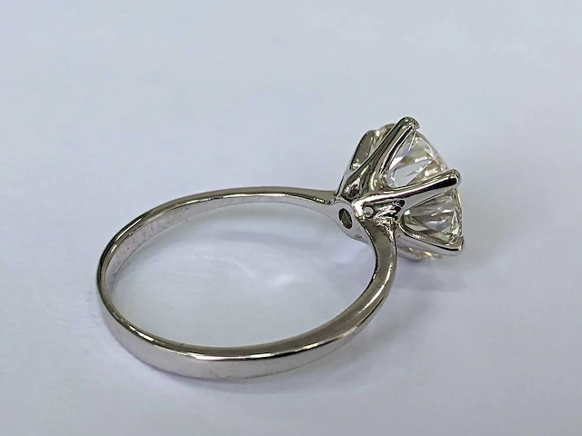 14 krt wit gouden ring met diamant 3,00 crt - afbeelding 4 van  8
