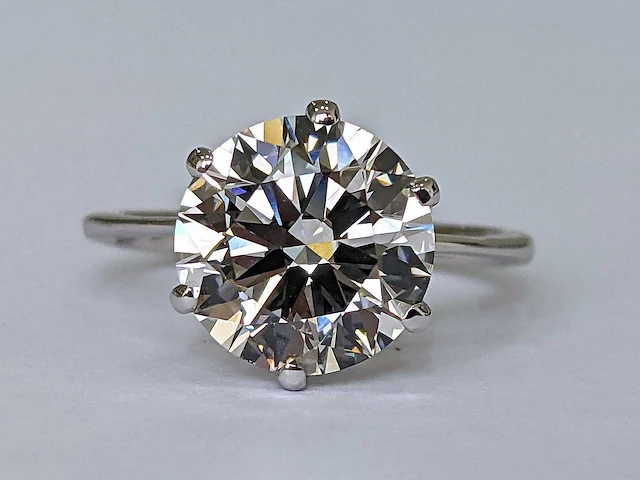 14 krt wit gouden ring met diamant 3,00 crt - afbeelding 6 van  8