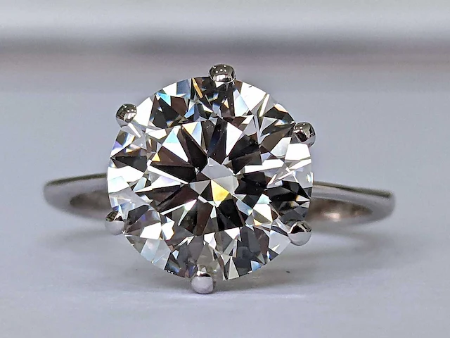 14 krt wit gouden ring met diamant 3,00 crt - afbeelding 8 van  8