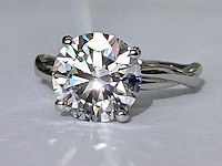 14 krt. wit gouden ring met diamant 3,01 crt. - afbeelding 1 van  9