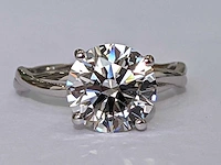 14 krt. wit gouden ring met diamant 3,01 crt. - afbeelding 9 van  9