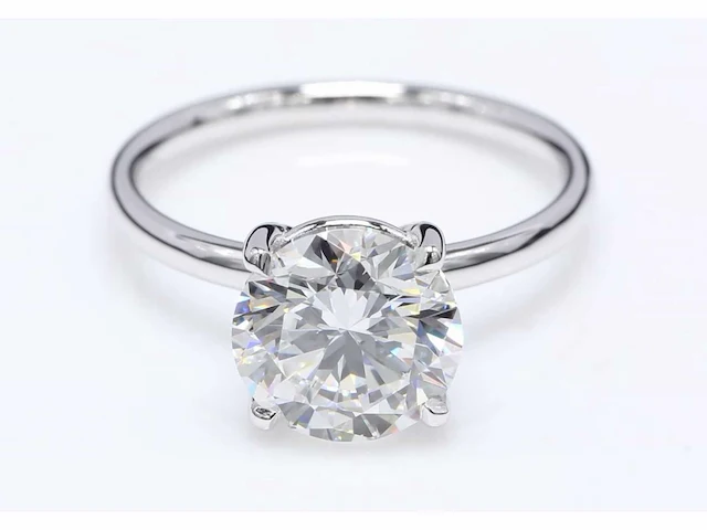 14 krt wit gouden ring met diamant 3,02 crt - afbeelding 1 van  7