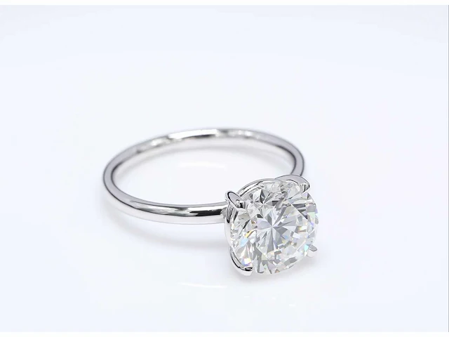 14 krt wit gouden ring met diamant 3,02 crt - afbeelding 7 van  7