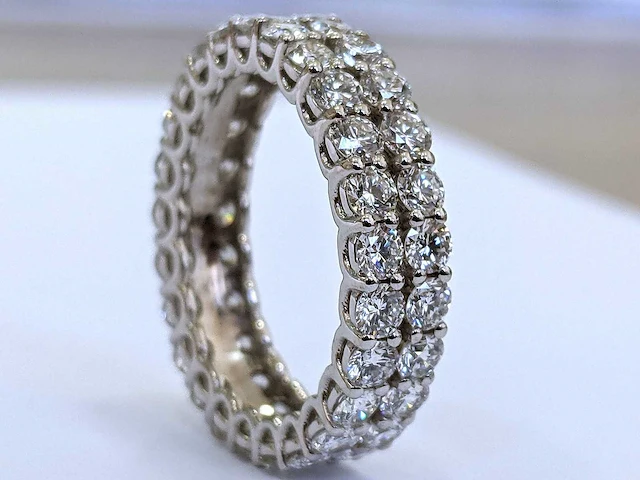 14 krt. wit gouden ring met diamant 3,72 crt. - afbeelding 3 van  7