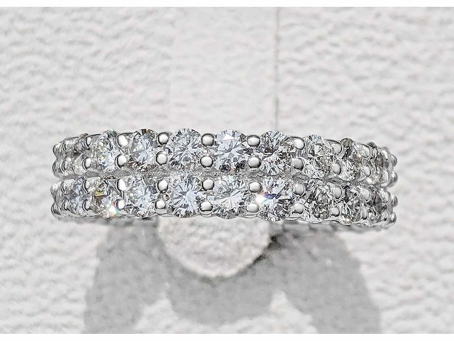 14 krt. wit gouden ring met diamant 3,72 crt. - afbeelding 7 van  7