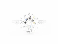 14 krt. wit gouden ring met diamant 4,04 crt. - afbeelding 7 van  8