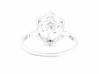 14 krt. wit gouden ring met diamant 4,04 crt. - afbeelding 8 van  8