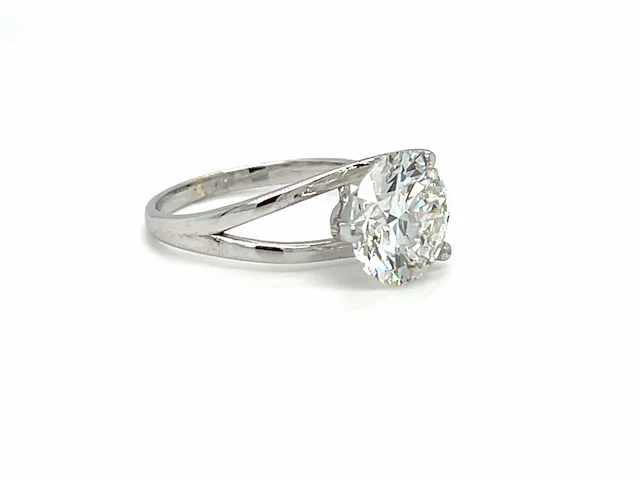 14 krt wit gouden ring met diamant 4,08 crt - afbeelding 4 van  6