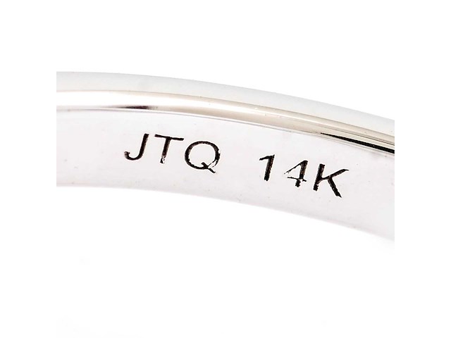 14 krt. wit gouden ring met diamant 5,00 crt. - afbeelding 2 van  10
