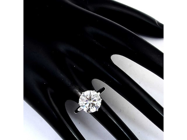 14 krt. wit gouden ring met diamant 5,00 crt. - afbeelding 4 van  10