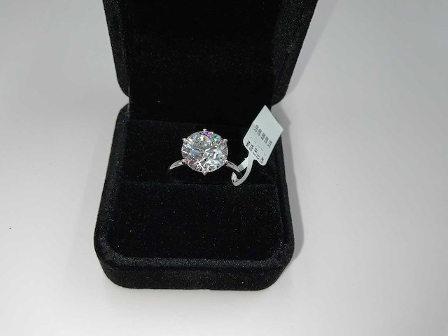 14 krt. wit gouden ring met diamant 5,00 crt. - afbeelding 8 van  10