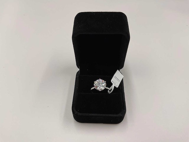 14 krt. wit gouden ring met diamant 5,00 crt. - afbeelding 9 van  10
