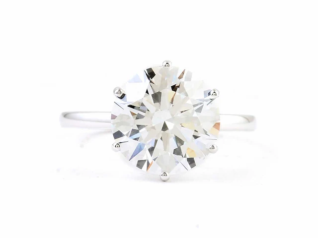 14 krt. wit gouden ring met diamant 5,00 crt. - afbeelding 3 van  10