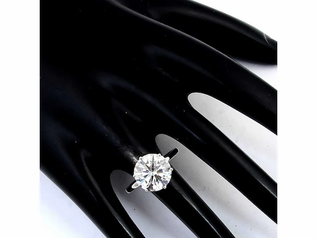 14 krt. wit gouden ring met diamant 5,00 crt. - afbeelding 6 van  10