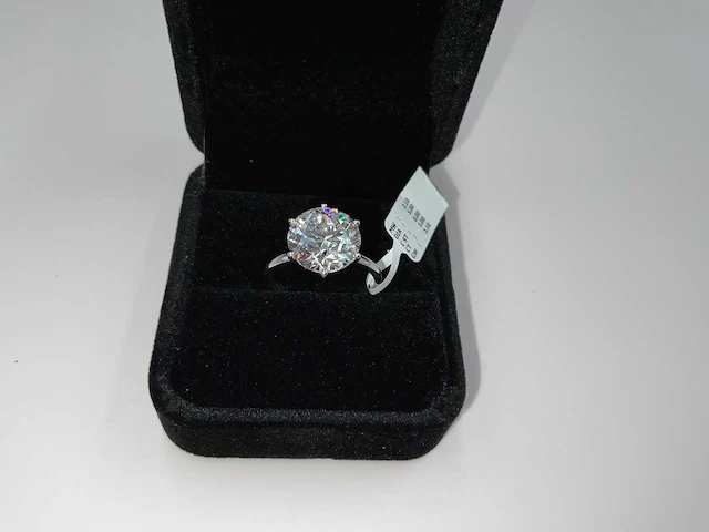14 krt. wit gouden ring met diamant 5,00 crt. - afbeelding 7 van  10