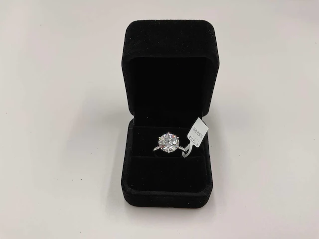 14 krt. wit gouden ring met diamant 5,00 crt. - afbeelding 8 van  10