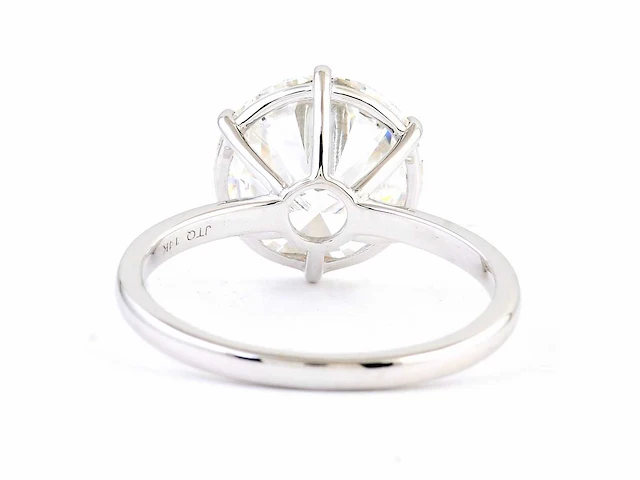 14 krt. wit gouden ring met diamant 5,00 crt. - afbeelding 9 van  10