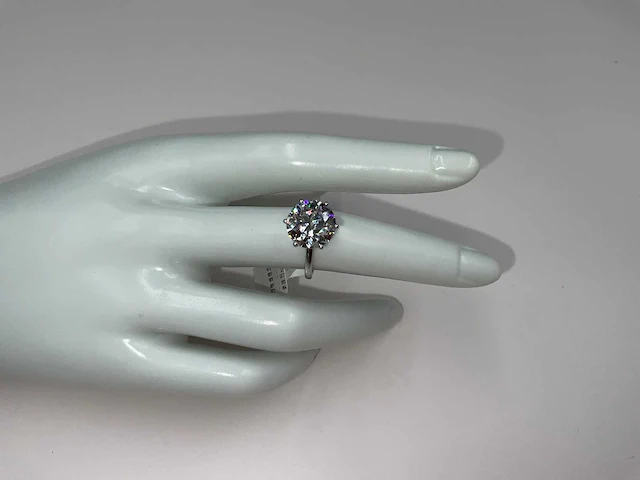 14 krt. wit gouden ring met diamant 5,00 crt. - afbeelding 10 van  10