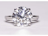 14 krt wit gouden ring met diamant 5,01 crt - afbeelding 1 van  10