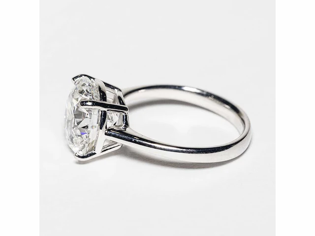 14 krt wit gouden ring met diamant 5,05 crt - afbeelding 4 van  9