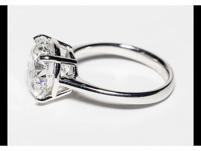 14 krt wit gouden ring met diamant 5,05 crt - afbeelding 5 van  9