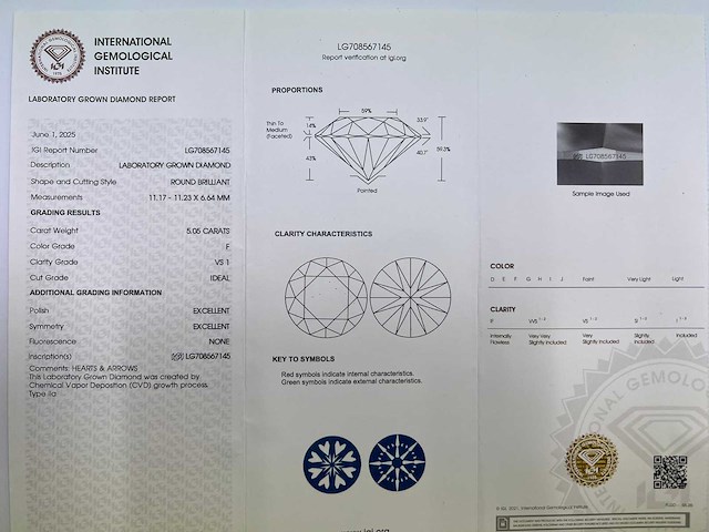 14 krt wit gouden ring met diamant 5,05 crt - afbeelding 3 van  9