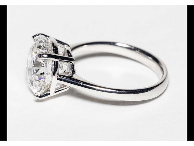 14 krt wit gouden ring met diamant 5,05 crt - afbeelding 5 van  9