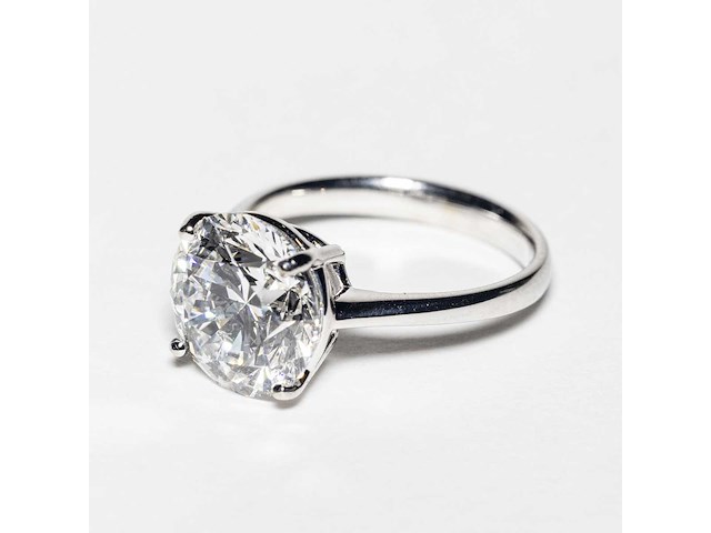 14 krt wit gouden ring met diamant 5,05 crt - afbeelding 9 van  9