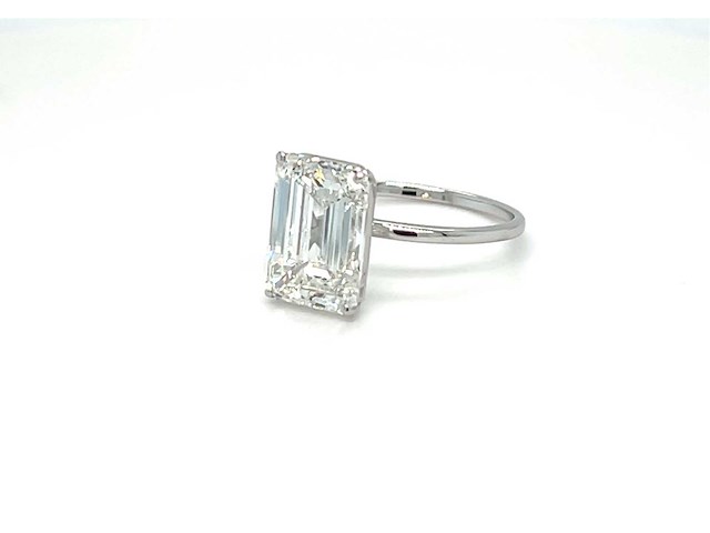 14 krt wit gouden ring met diamant 5,09 crt - afbeelding 1 van  7