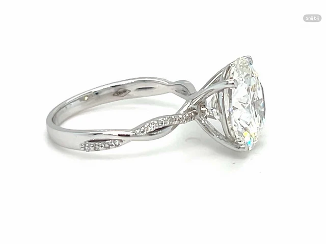 14 krt wit gouden ring met diamant 5,23 crt - afbeelding 6 van  10