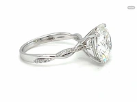 14 krt wit gouden ring met diamant 5,23 crt - afbeelding 6 van  10