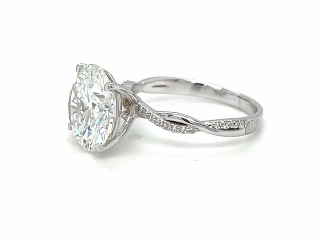14 krt wit gouden ring met diamant 5,23 crt - afbeelding 7 van  10