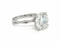 14 krt wit gouden ring met diamant 5,23 crt - afbeelding 8 van  10