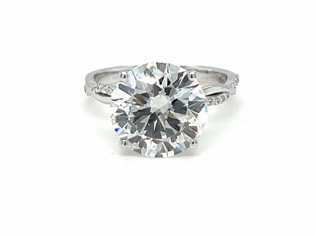 14 krt wit gouden ring met diamant 5,23 crt - afbeelding 9 van  10