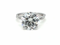 14 krt wit gouden ring met diamant 5,23 crt - afbeelding 9 van  10