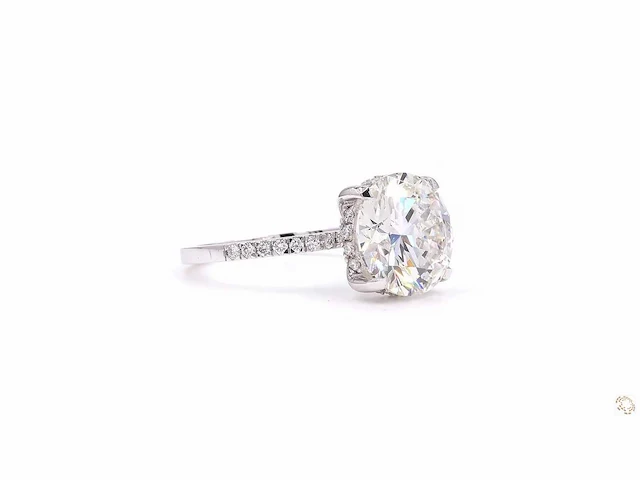 14 krt wit gouden ring met diamant 5,29 crt - afbeelding 3 van  6