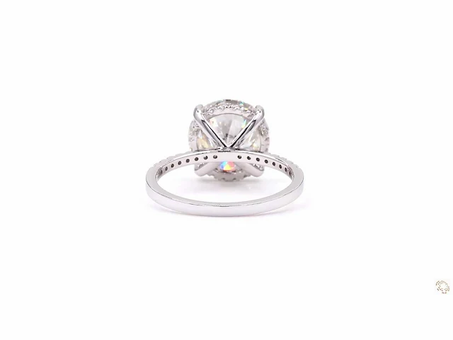 14 krt wit gouden ring met diamant 5,29 crt - afbeelding 4 van  6