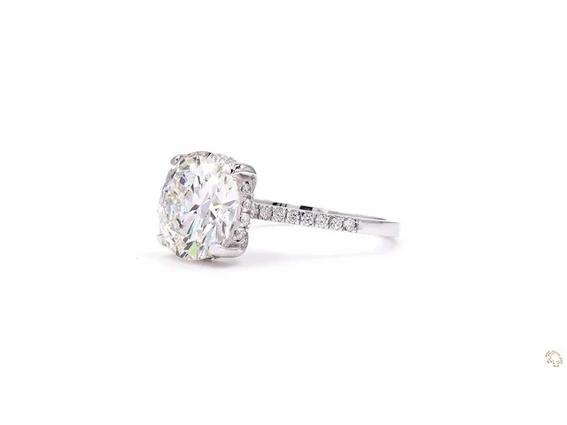 14 krt wit gouden ring met diamant 5,29 crt - afbeelding 5 van  6