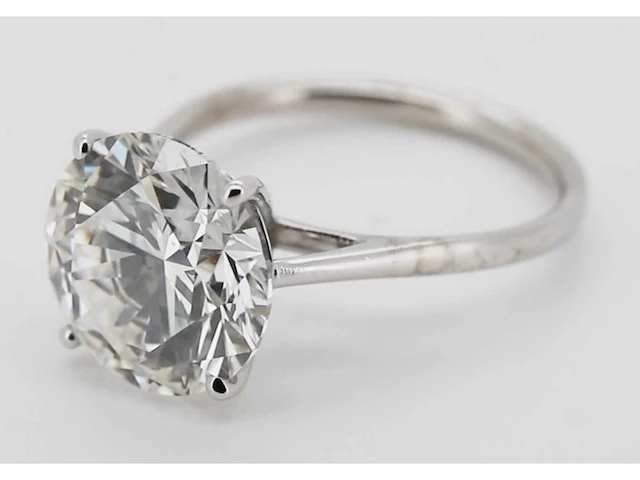 14 krt wit gouden ring met diamant 6,01 crt - afbeelding 2 van  6